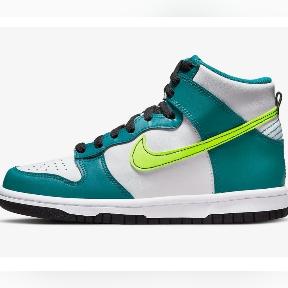 Nike Dunk High Big Kids Bright Spruce Volt Sneaker Shoes Size 4.5Y